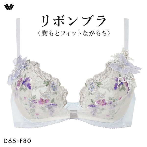ワコール リボンブラ 胸もとフィットながもち BXB400 プレシャス ブラジャー 大きいサイズ DEF Wacoal