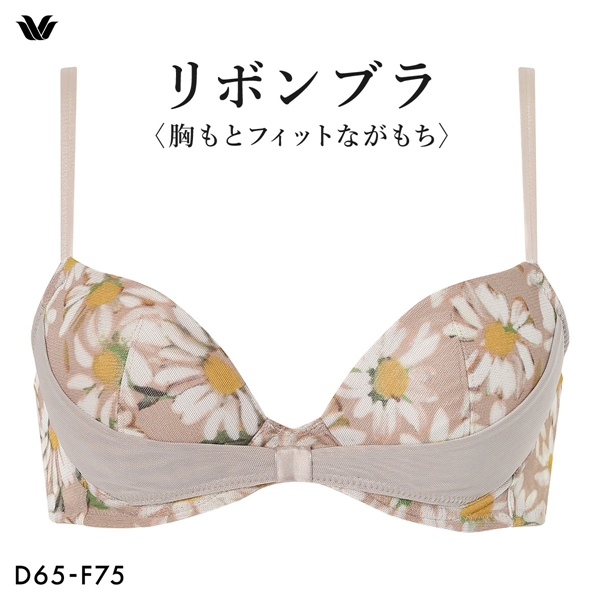 ワコール リボンブラ 胸もとフィットながもち シンプル ブラジャー BXB410 DEF Wacoal