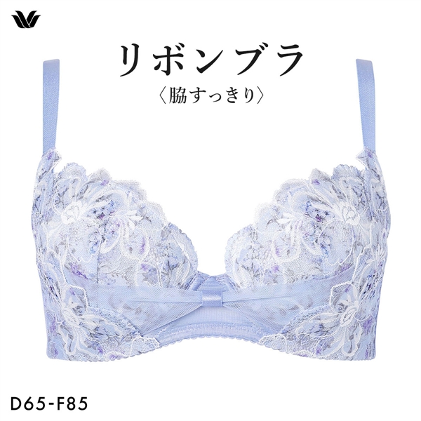 ワコール リボンブラ 脇すっきり ブラジャー DEF 脇高 脇肉 BXB423 大きいサイズ Wacoal
