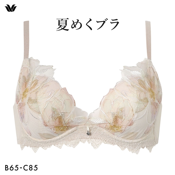 ワコール 夏めくブラ 3/4カップブラジャー BC ワコール ブラジャー 吸汗速乾 接触冷感 Wacoal BXB485 大きいサイズ