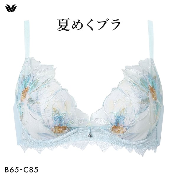 ワコール 夏めくブラ 3/4カップブラジャー BC ワコール ブラジャー 吸汗速乾 接触冷感 Wacoal BXB485 大きいサイズ