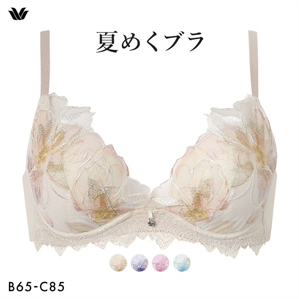 ワコール 夏めくブラ 3/4カップブラジャー BC ワコール ブラジャー 吸汗速乾 接触冷感 Wacoal BXB485 大きいサイズ