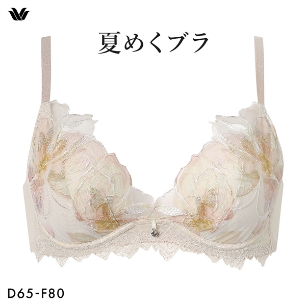 ワコール 夏めくブラ 3/4カップブラジャー DEF ワコール ブラジャー 吸汗速乾 高通気 Wacoal BXB485 大きいサイズ