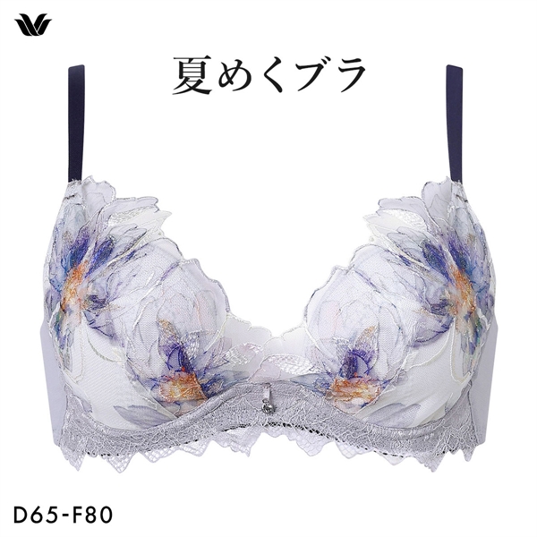 ワコール 夏めくブラ 3/4カップブラジャー DEF ワコール ブラジャー 吸汗速乾 高通気 Wacoal BXB485 大きいサイズ