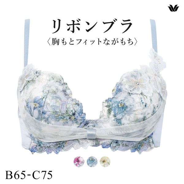 ワコール BXB490 リボンブラ 胸もとフィットながもち プレシャス ブラジャー BC Wacoal