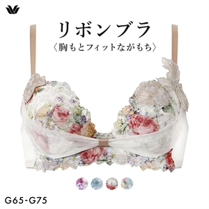 ワコール BXB490 リボンブラ 胸もとフィットながもち プレシャス ブラジャー 大きいサイズ G Wacoal