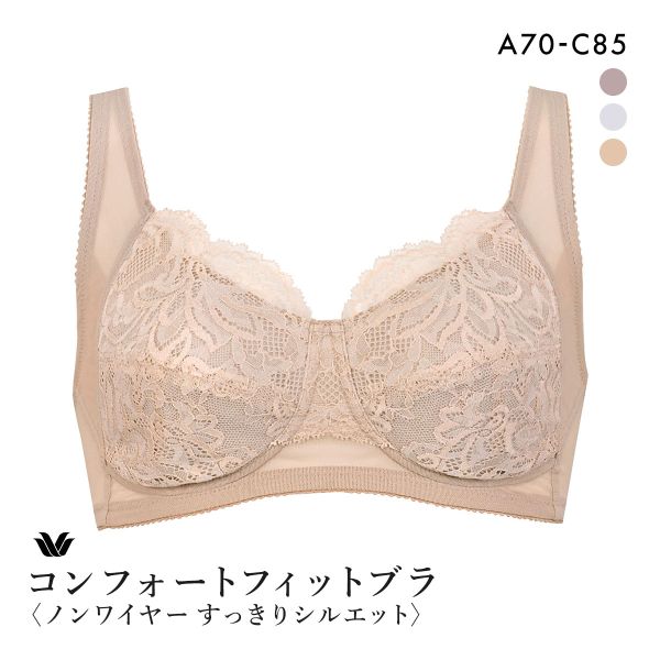ワコール コンフォートフィットブラ ノンワイヤー すっきりシルエット ブラジャー ABC Wacoal BXC104 04G