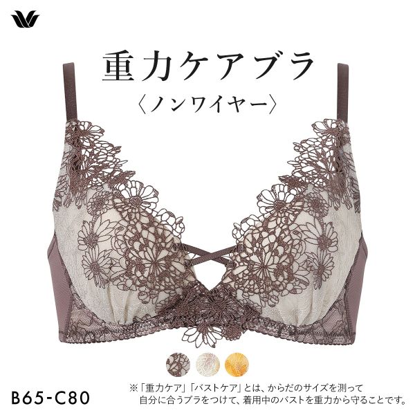 ワコール 重力ケアブラ ノンワイヤー プレミアム 25series BXD125 25G ブラジャー BC Wacoal