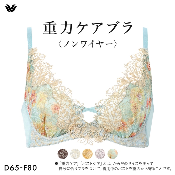 ワコール 重力ケアブラ ノンワイヤー プレミアム 25series BXD125 25G ブラジャー DEF Wacoal 大きいサイズ