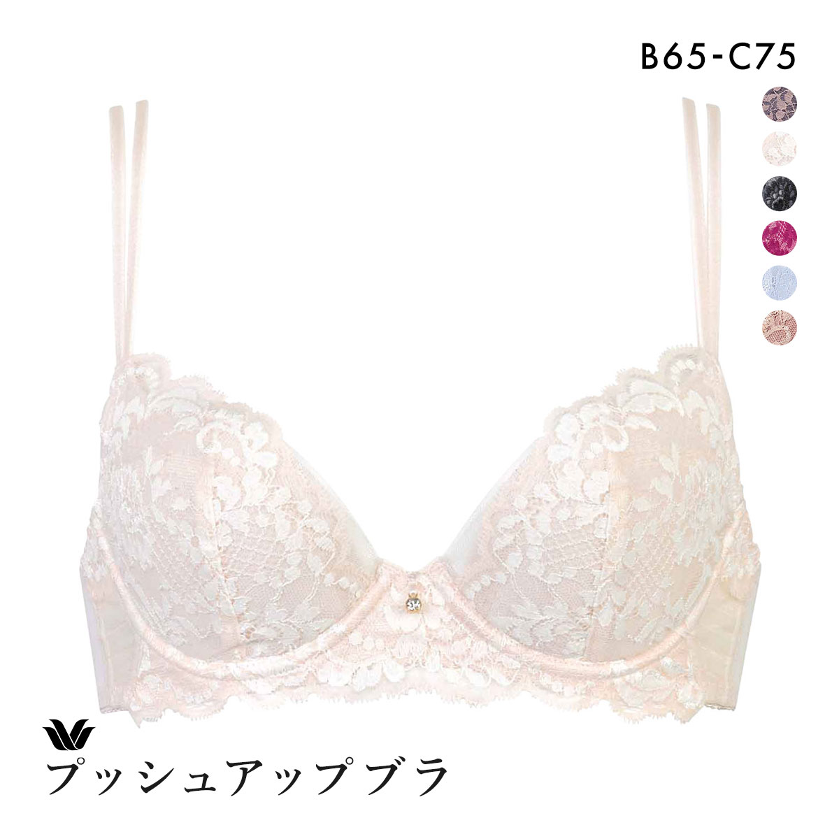 ワコール プッシュアップブラ プレミアム 13series BXD413 13G ブラジャー BC Wacoal(CR-クリーム-B65)