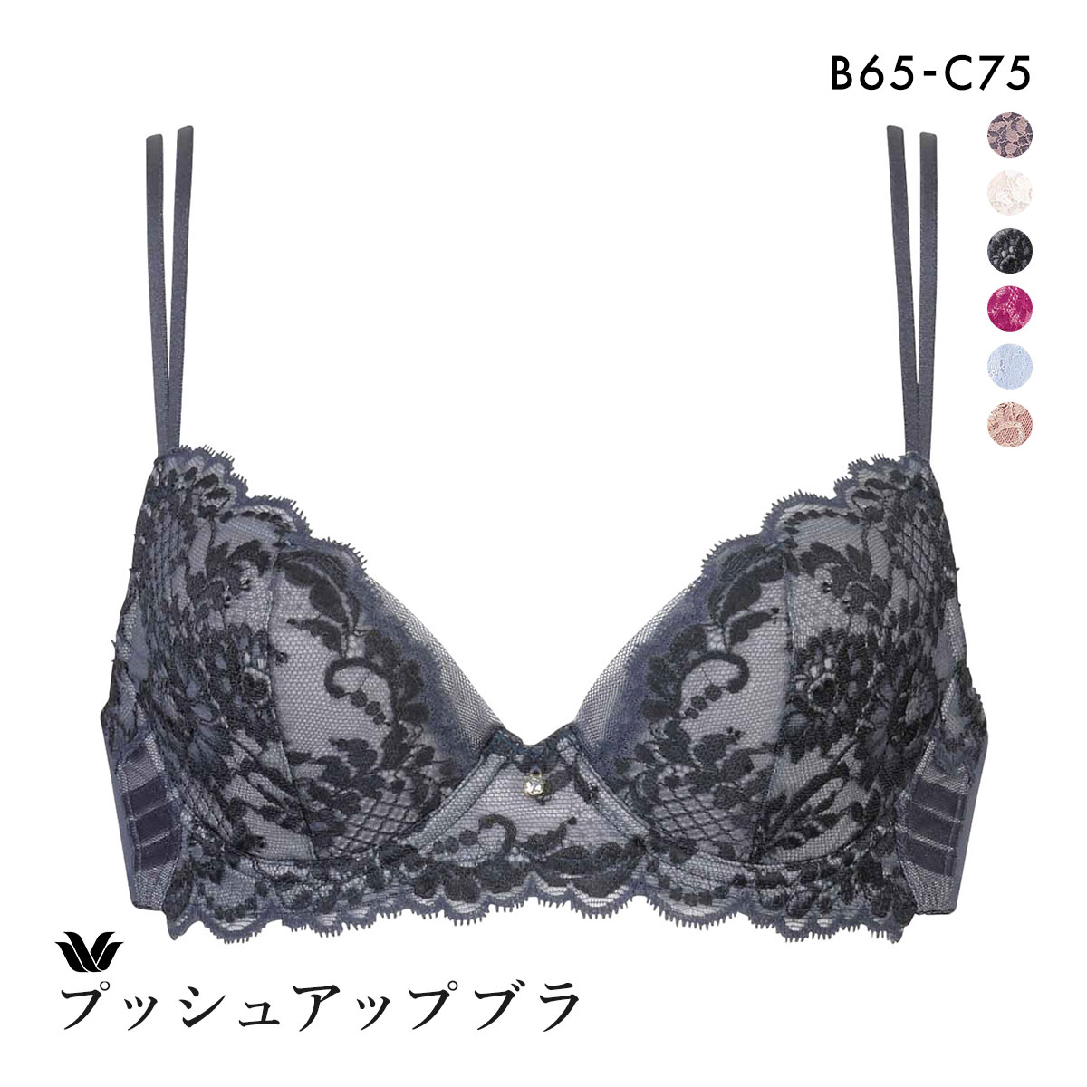 ワコール プッシュアップブラ プレミアム 13series BXD413 13G ブラジャー BC Wacoal(GY-グレー-B65)