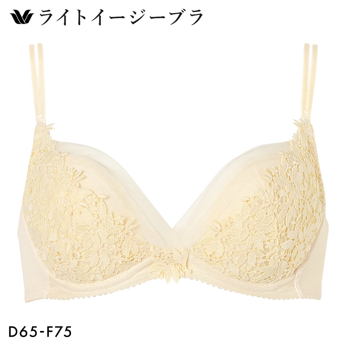 ワコール ライトイージーブラ プレミアム 18series BXD418 18G 3/4カップブラジャー DEF 大きいサイズ Wacoal(CR-クリーム-D65)
