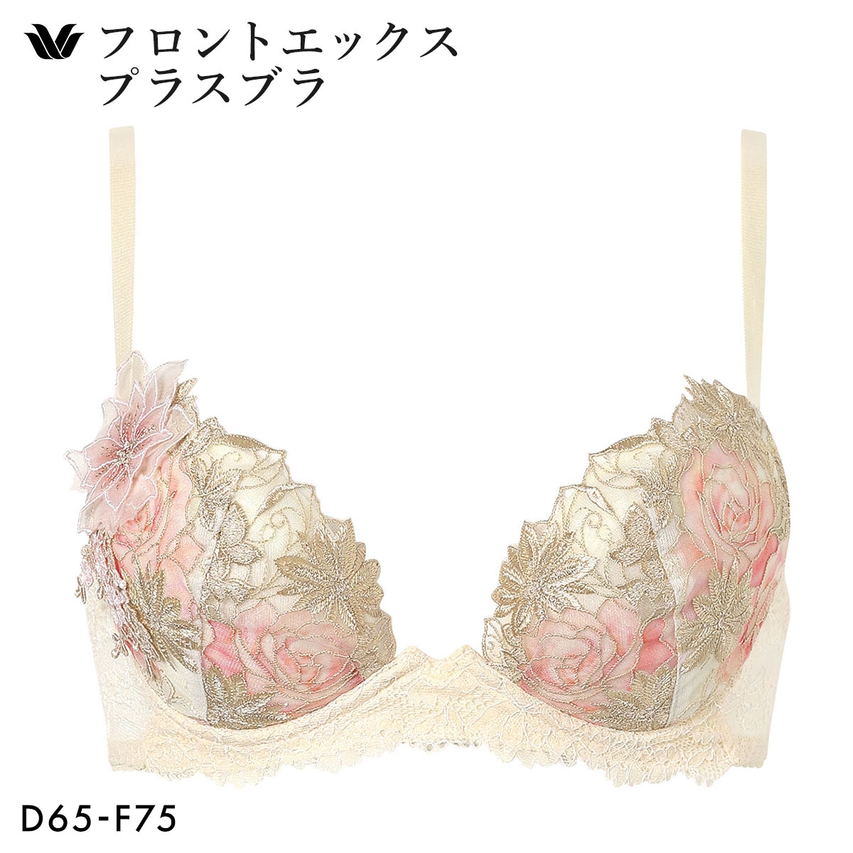 ワコール フロントエックスプラスブラ プレミアム 28series BXD428 28G 3/4カップブラジャー DEF Wacoal(CR-クリーム-D65)