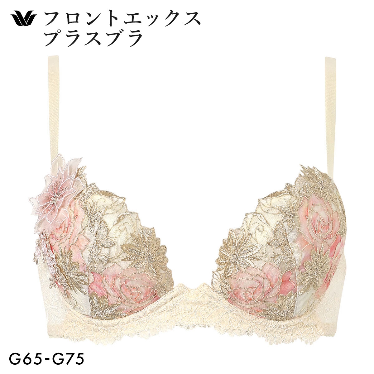 ワコール フロントエックスプラスブラ プレミアム 28series BXD428 28G 3/4カップブラジャー G 大きいサイズ Wacoal(CR-クリーム-G65)