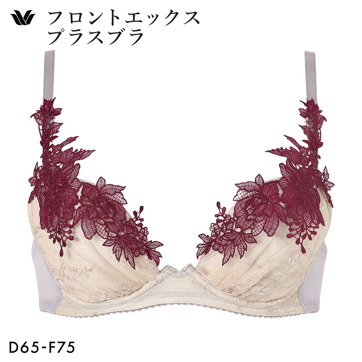 ワコール フロントエックスプラスブラ プレミアム 30series BXD730 30G 3/4カップブラジャー DEF Wacoal(GY-グレー-D65)