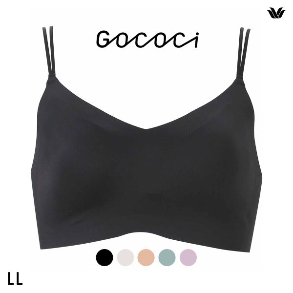ワコール ゴコチ CGG233 ハーフトップ ノンワイヤー ブラジャー LL ブラレット ワイヤレス Wacoal GOCOCi(BK-ブラック-LL)