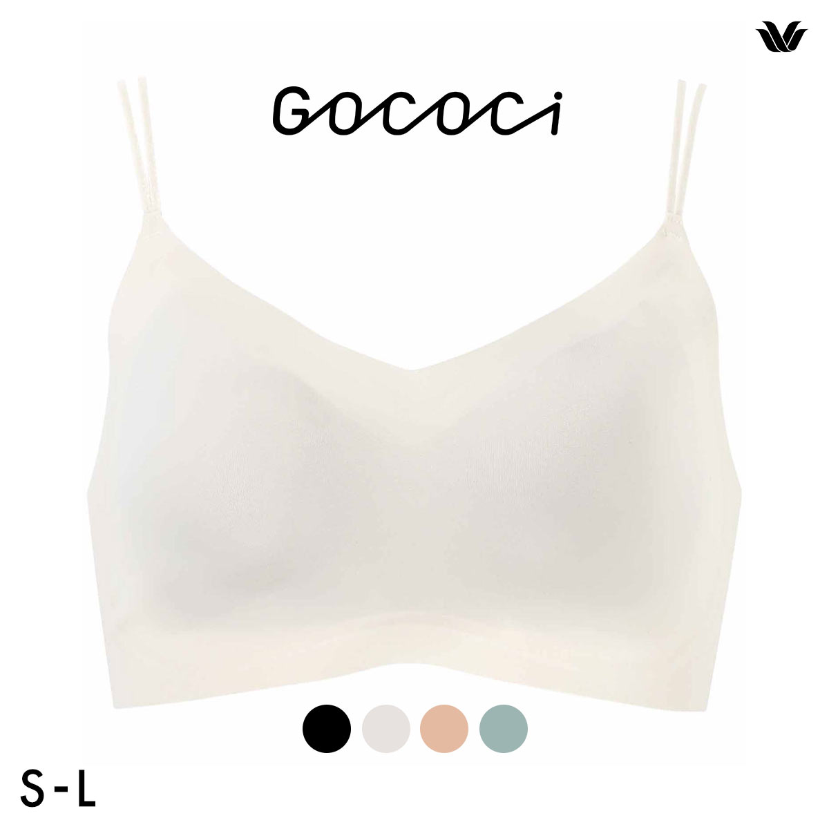 ワコール ゴコチ CGG233 ハーフトップ ノンワイヤー ブラジャー SML ブラレット ワイヤレス Wacoal GOCOCi(OW-オフホワイト-S)