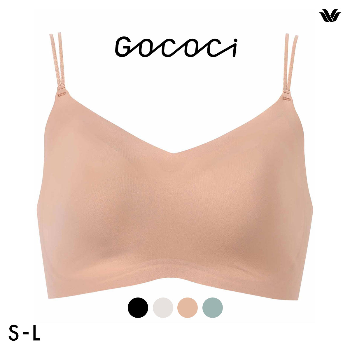 ワコール ゴコチ CGG233 ハーフトップ ノンワイヤー ブラジャー SML ブラレット ワイヤレス Wacoal GOCOCi(LBE-薄ベージュ-S)