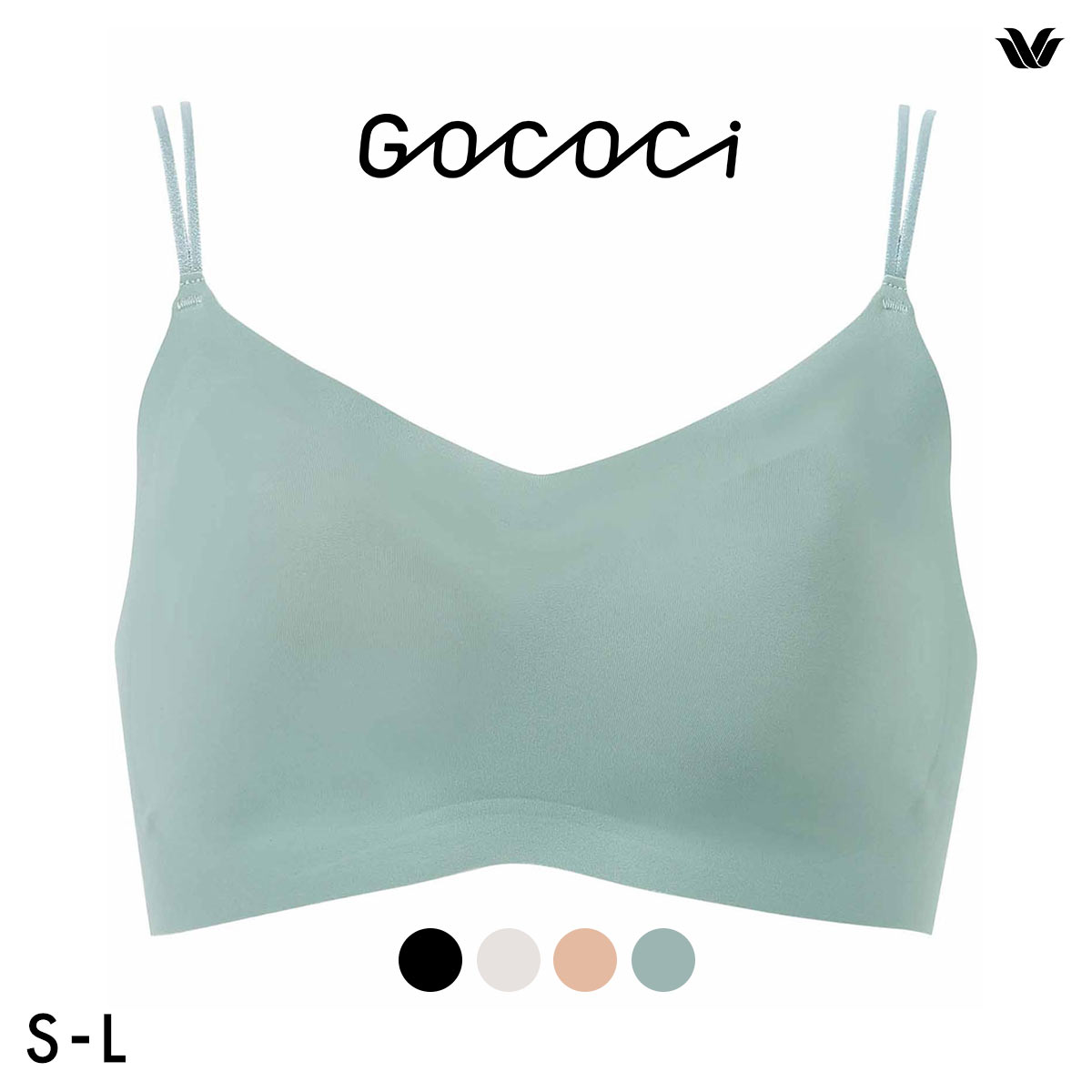 ワコール ゴコチ CGG233 ハーフトップ ノンワイヤー ブラジャー SML ブラレット ワイヤレス Wacoal GOCOCi(SX-サックス-S)