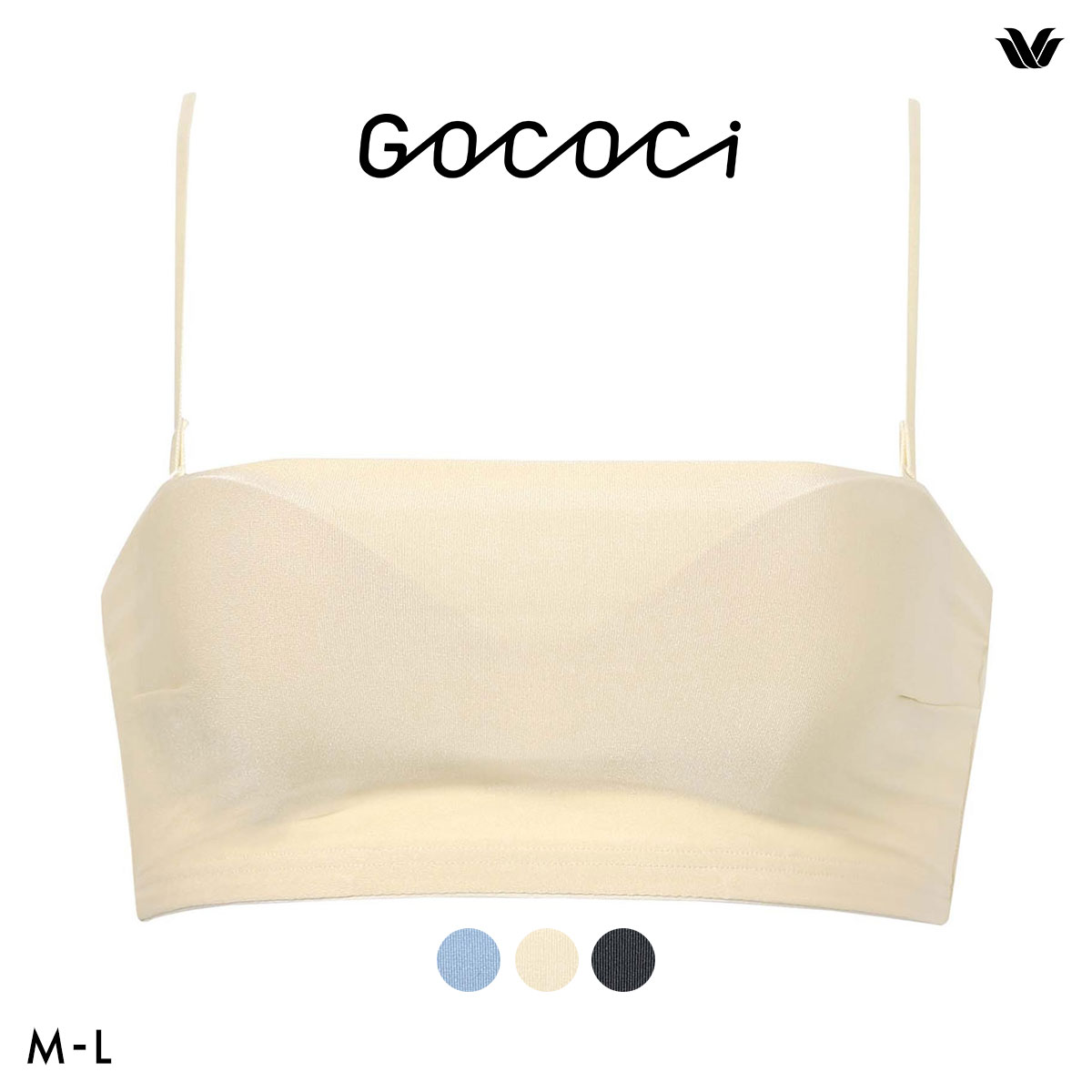 ワコール ゴコチ cooomy. クーミー CGG244 ノンワイヤー ブラジャー ML Wacoal GOCOCi ハーフトップ バンドゥ ワイヤレス(IV-アイボリー-M)