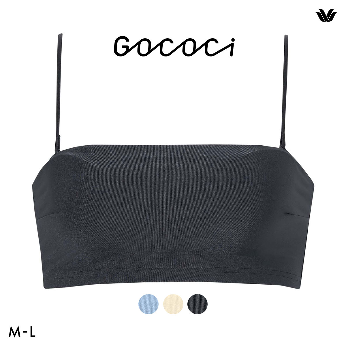 ワコール ゴコチ cooomy. クーミー CGG244 ノンワイヤー ブラジャー ML Wacoal GOCOCi ハーフトップ バンドゥ ワイヤレス(BK-ブラック-M)