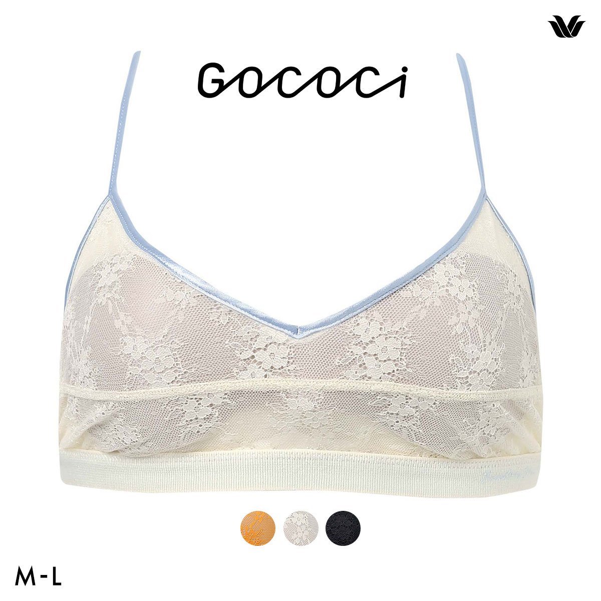 ワコール ゴコチ cooomy. クーミー CGG245 ノンワイヤー ブラレット ブラジャー ML Wacoal GOCOCi ハーフトップ ワイヤレス(IV-アイボリー-M)