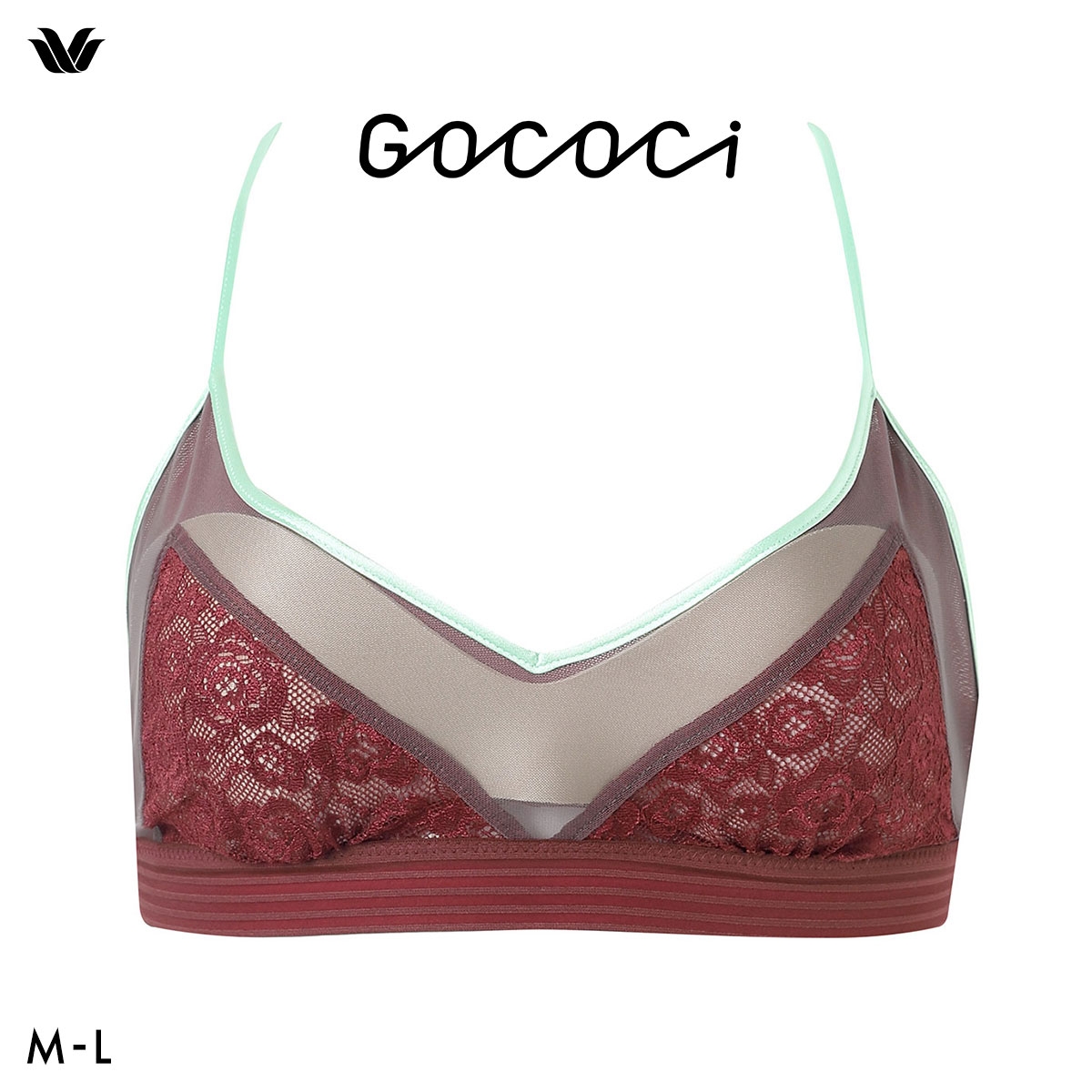 ワコール ゴコチ cooomy. クーミー ノンワイヤー ブラレット ブラジャー CGG246 ML Wacoal GOCOCi ハーフトップ ワイヤレス(WI-ワイン-M)