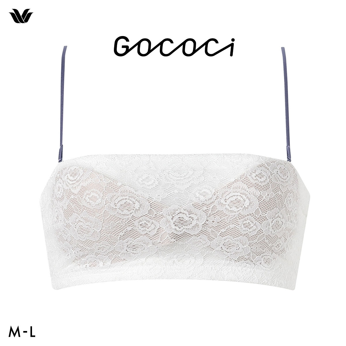 ワコール ゴコチ cooomy. クーミー ノンワイヤー ブラジャー CGG247 ML Wacoal GOCOCi ハーフトップ バンドゥ ワイヤレス(WH-ホワイト-M)