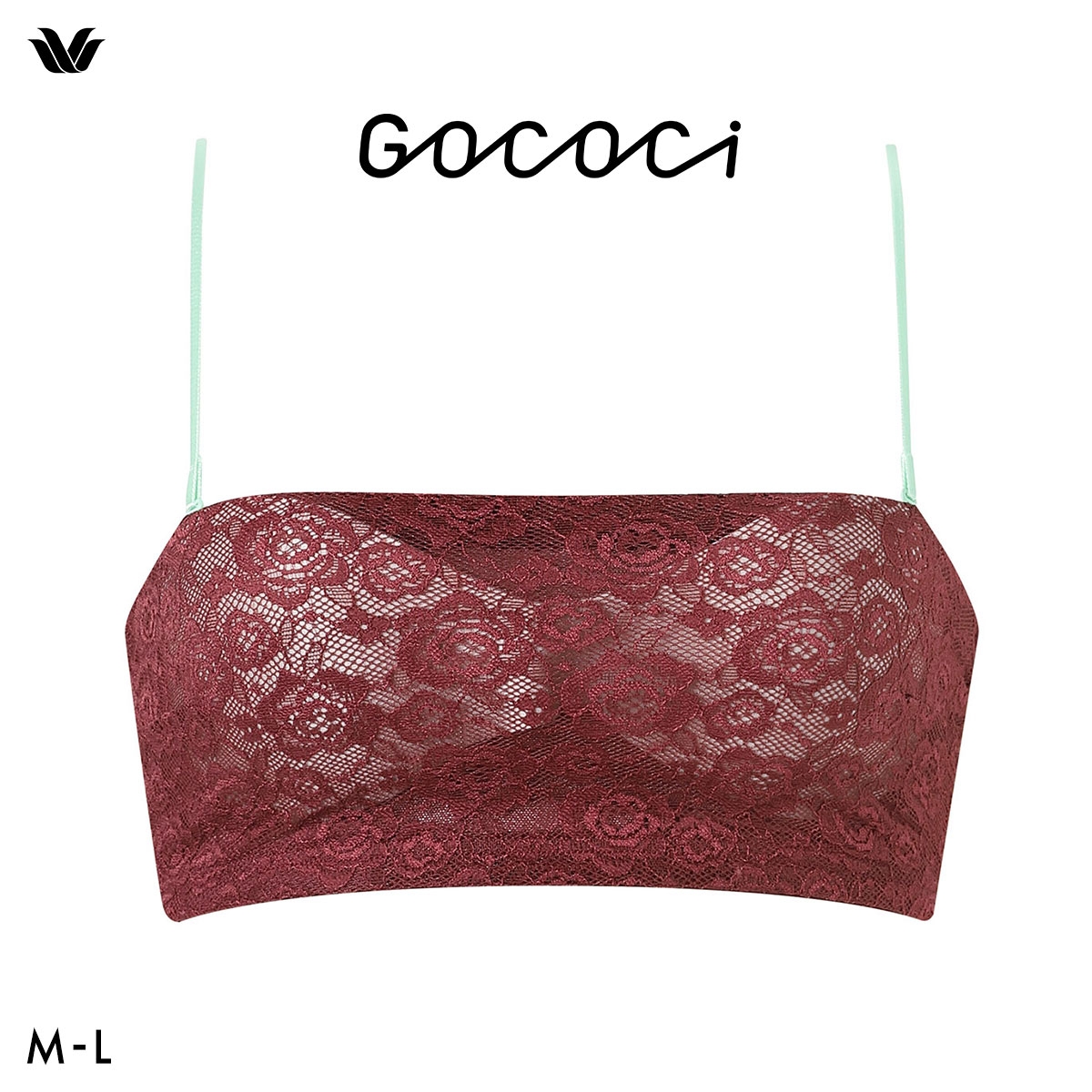 ワコール ゴコチ cooomy. クーミー ノンワイヤー ブラジャー CGG247 ML Wacoal GOCOCi ハーフトップ バンドゥ ワイヤレス(WI-ワイン-M)