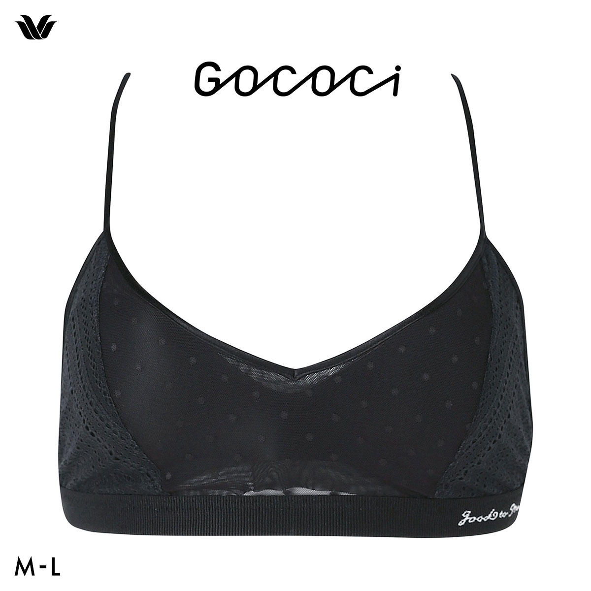 ワコール ゴコチ cooomy. クーミー ノンワイヤー ブラレット ブラジャー CGG249 ML Wacoal GOCOCi ハーフトップ ワイヤレス(BK-ブラック-M)
