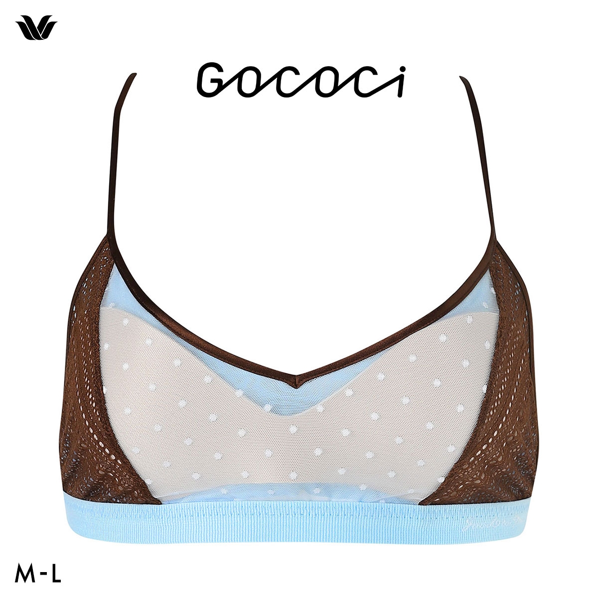 ワコール ゴコチ cooomy. クーミー ノンワイヤー ブラレット ブラジャー CGG249 ML Wacoal GOCOCi ハーフトップ ワイヤレス(LBU-薄ブルー-M)