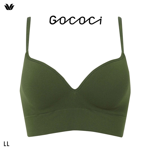 ワコール ゴコチ CGG255 リブ ハーフトップ バストラインきれい ノンワイヤー ブラジャー LL ブラレット ワイヤレス Wacoal GOCOCi