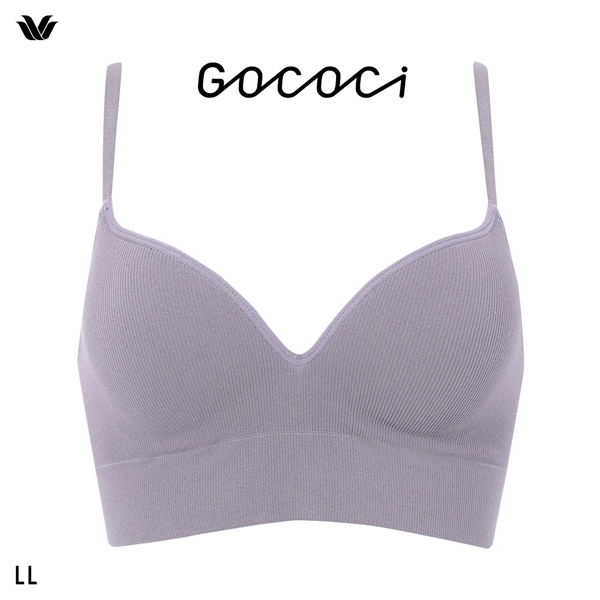 ワコール ゴコチ CGG255 リブ ハーフトップ バストラインきれい ノンワイヤー ブラジャー LL ブラレット ワイヤレス Wacoal GOCOCi