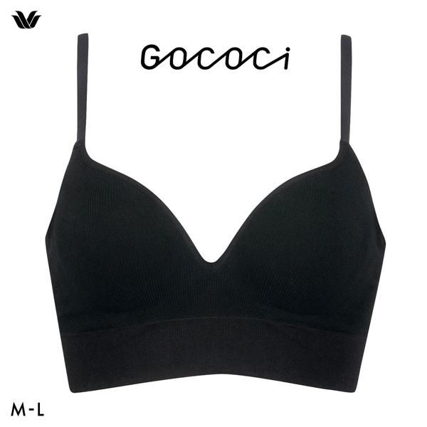 ワコール ゴコチ CGG255 リブ ハーフトップ バストラインきれい ノンワイヤー ブラジャー ML ブラレット ワイヤレス Wacoal GOCOCi