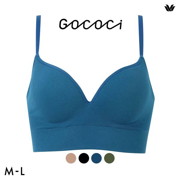 ワコール ゴコチ CGG255 リブ ハーフトップ バストラインきれい ノンワイヤー ブラジャー ML ブラレット ワイヤレス Wacoal GOCOCi