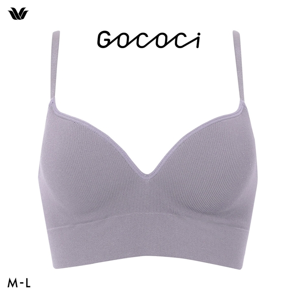 ワコール ゴコチ CGG255 リブ ハーフトップ バストラインきれい ノンワイヤー ブラジャー ML ブラレット ワイヤレス Wacoal GOCOCi