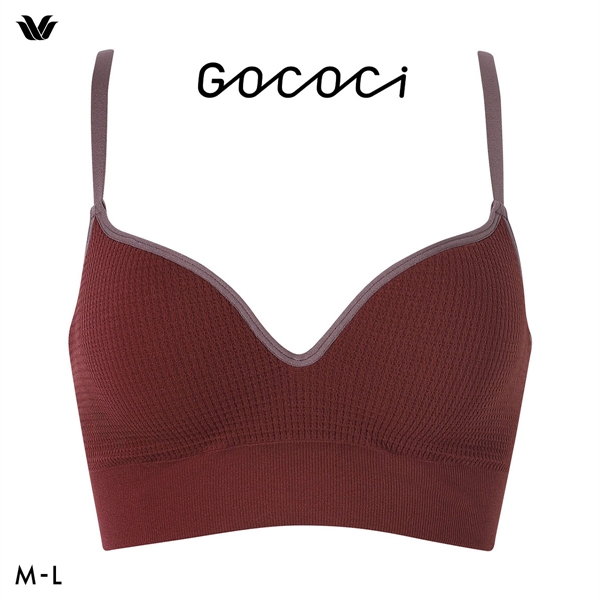 ワコール ゴコチ CGG255 リブ ハーフトップ バストラインきれい ノンワイヤー ブラジャー ML ブラレット ワイヤレス Wacoal GOCOCi