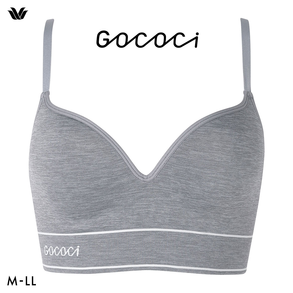 ワコール ゴコチ CGG256 ハーフトップ バストラインきれい ノンワイヤー ブラジャー ML ワイヤレス 大きいサイズ Wacoal GOCOCi(GY-グレー-M(UB-))