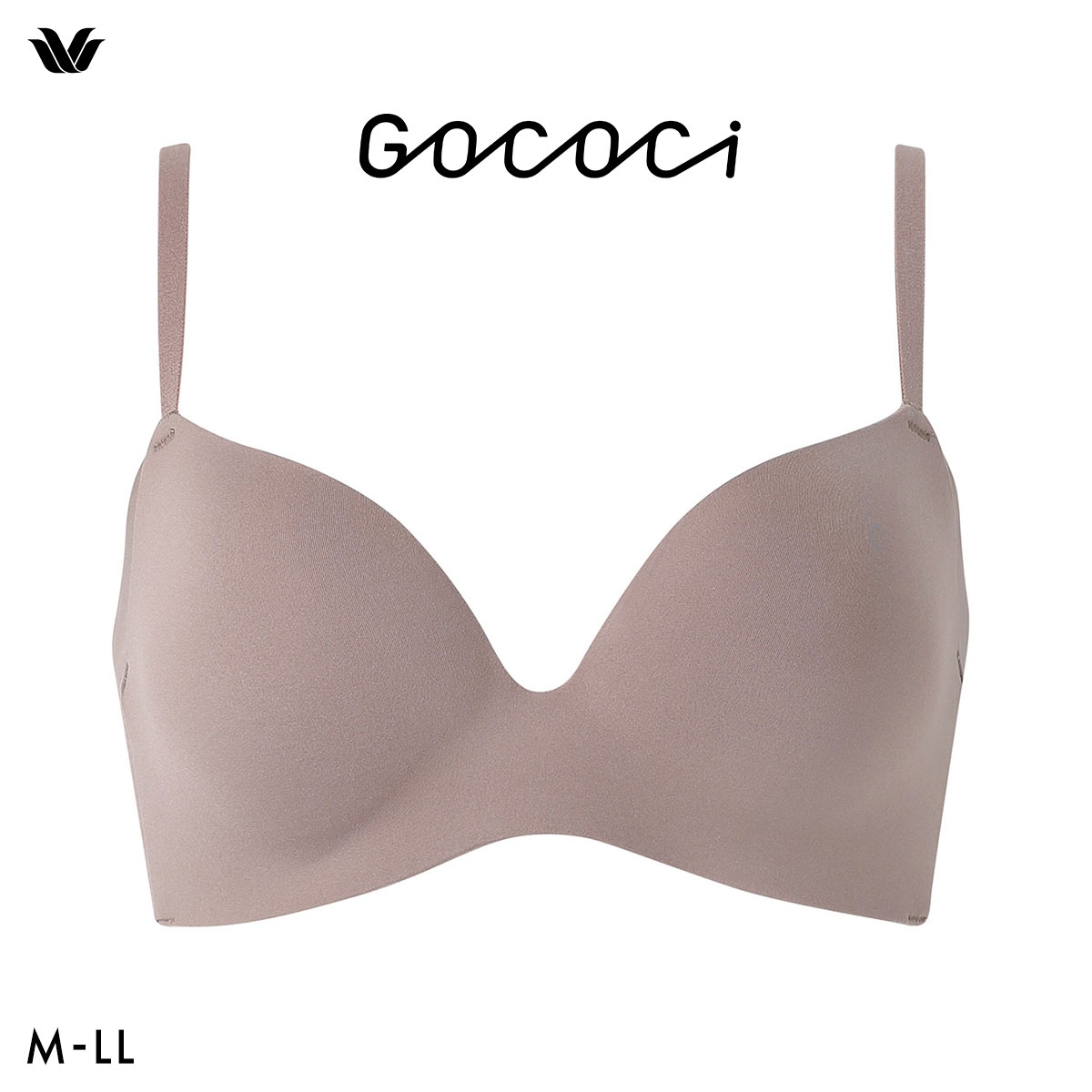 ワコール ゴコチ CGG266 ラクに美胸キープ ノンワイヤーブラ 脇高 フラット ワイヤレスブラ Tシャツブラ モールド ブラジャー Wacoal GOCOCi(BR-ブラウン-S)