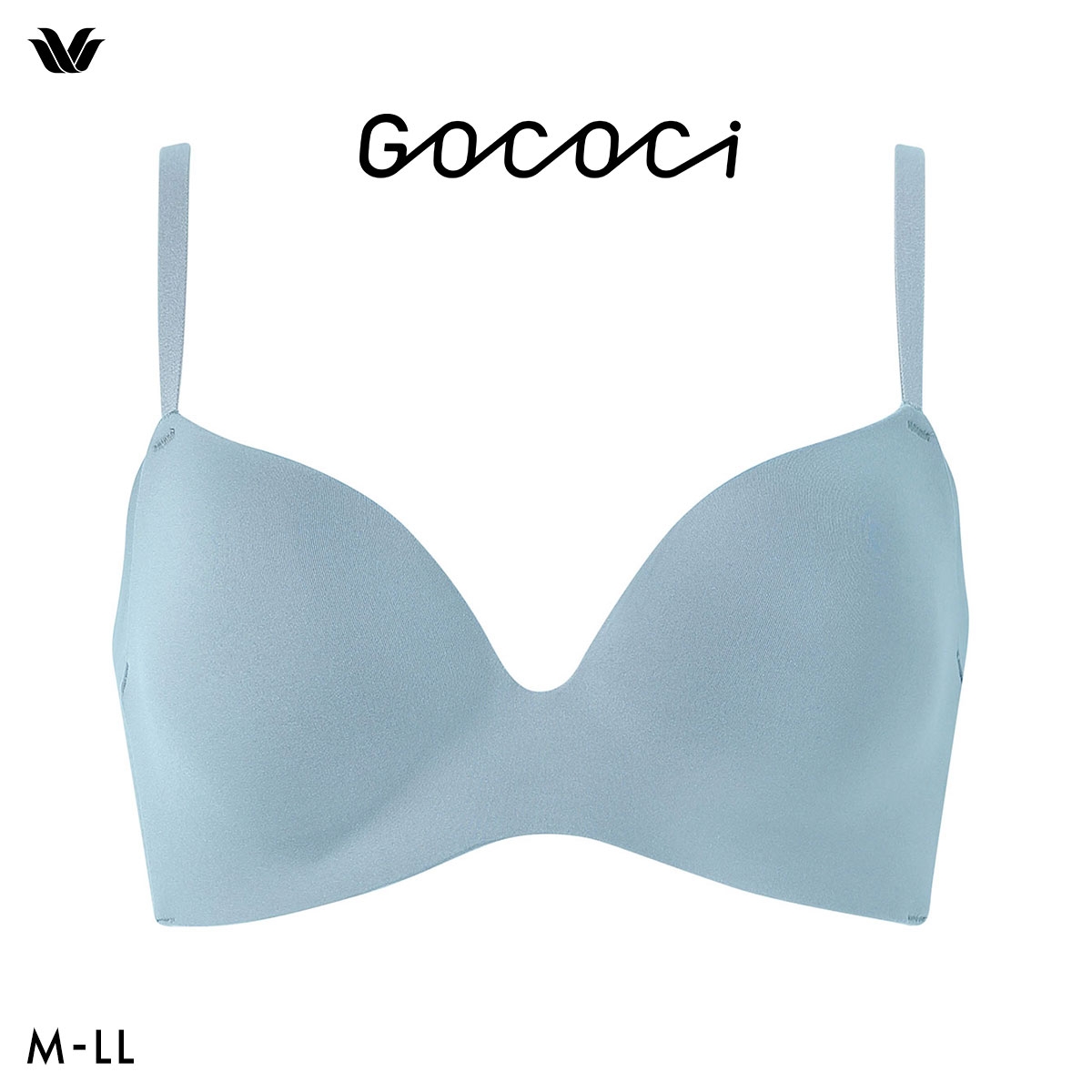ワコール ゴコチ CGG266 ラクに美胸キープ ノンワイヤーブラ 脇高 フラット ワイヤレスブラ Tシャツブラ モールド ブラジャー Wacoal GOCOCi(BU-ブルー-S)