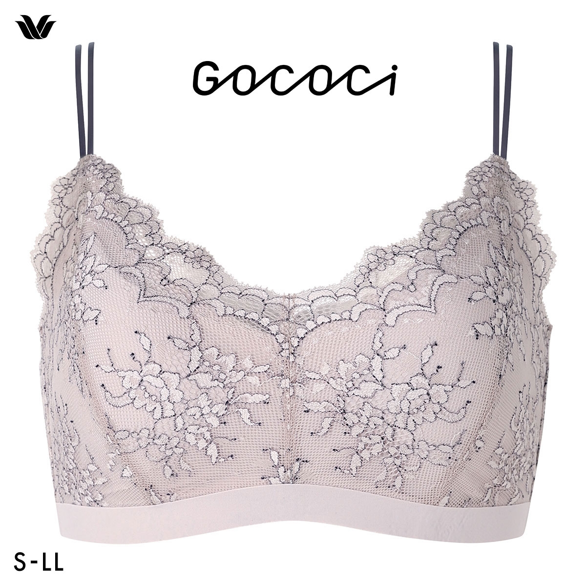 ワコール ゴコチ レーシィ CGG289 ブラジャー ハーフトップ ノンワイヤー ML 単品 ブラレット Wacoal GOCOCi(BP-ベビーピンク-S)