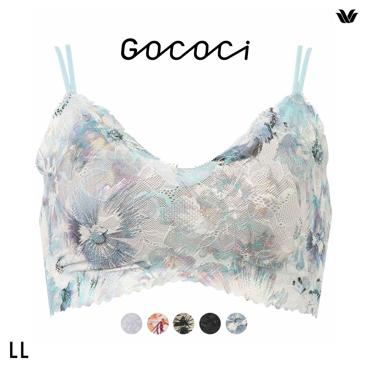 ワコール Wacoal ゴコチ GOCOCi レース CGG297 ラクに美胸キープ ブラジャー ハーフトップ ノンワイヤー LL 単品 ブラレット(SX-サックス-LL)