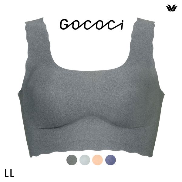 ワコール Wacoal ゴコチ GOCOCi CGG510 ラクに美胸キープ シームレス ノンワイヤーブラ ベンベルグ フラット ワイヤレスブラ LL(GY-グレー-LL)