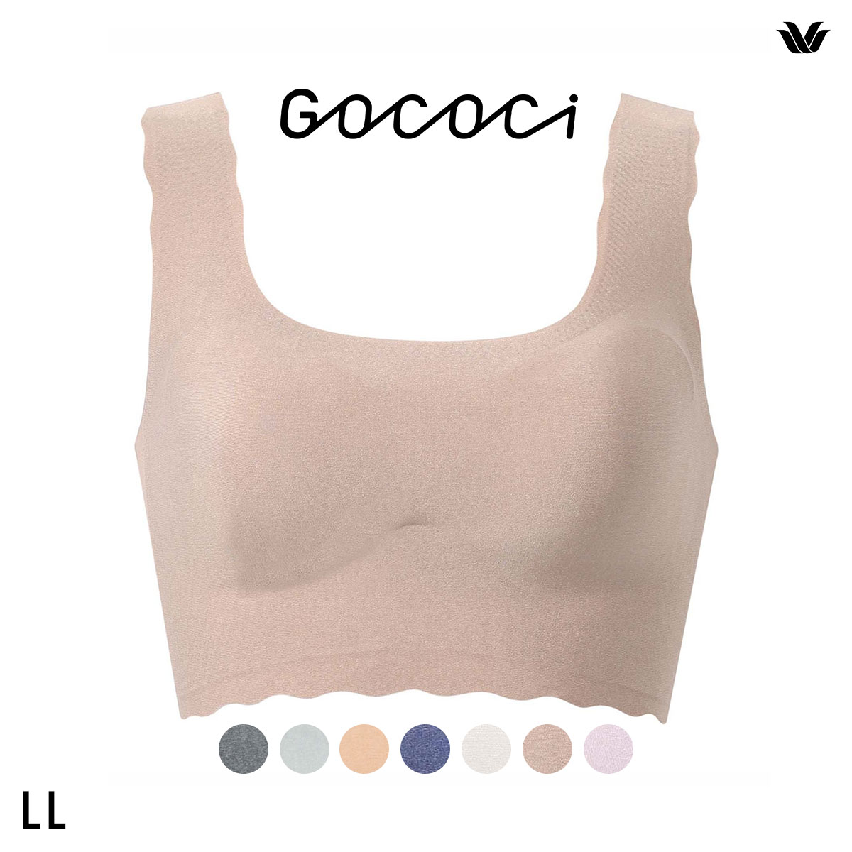 ワコール Wacoal ゴコチ GOCOCi CGG510 ラクに美胸キープ シームレス ノンワイヤーブラ ベンベルグ フラット ワイヤレスブラ LL(LBE-薄ベージュ-LL)