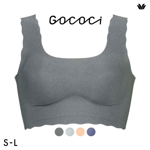 ワコール Wacoal ゴコチ GOCOCi CGG510 ラクに美胸キープ シームレス ノンワイヤーブラ ベンベルグ フラット ワイヤレスブラ SML(GY-グレー-S)