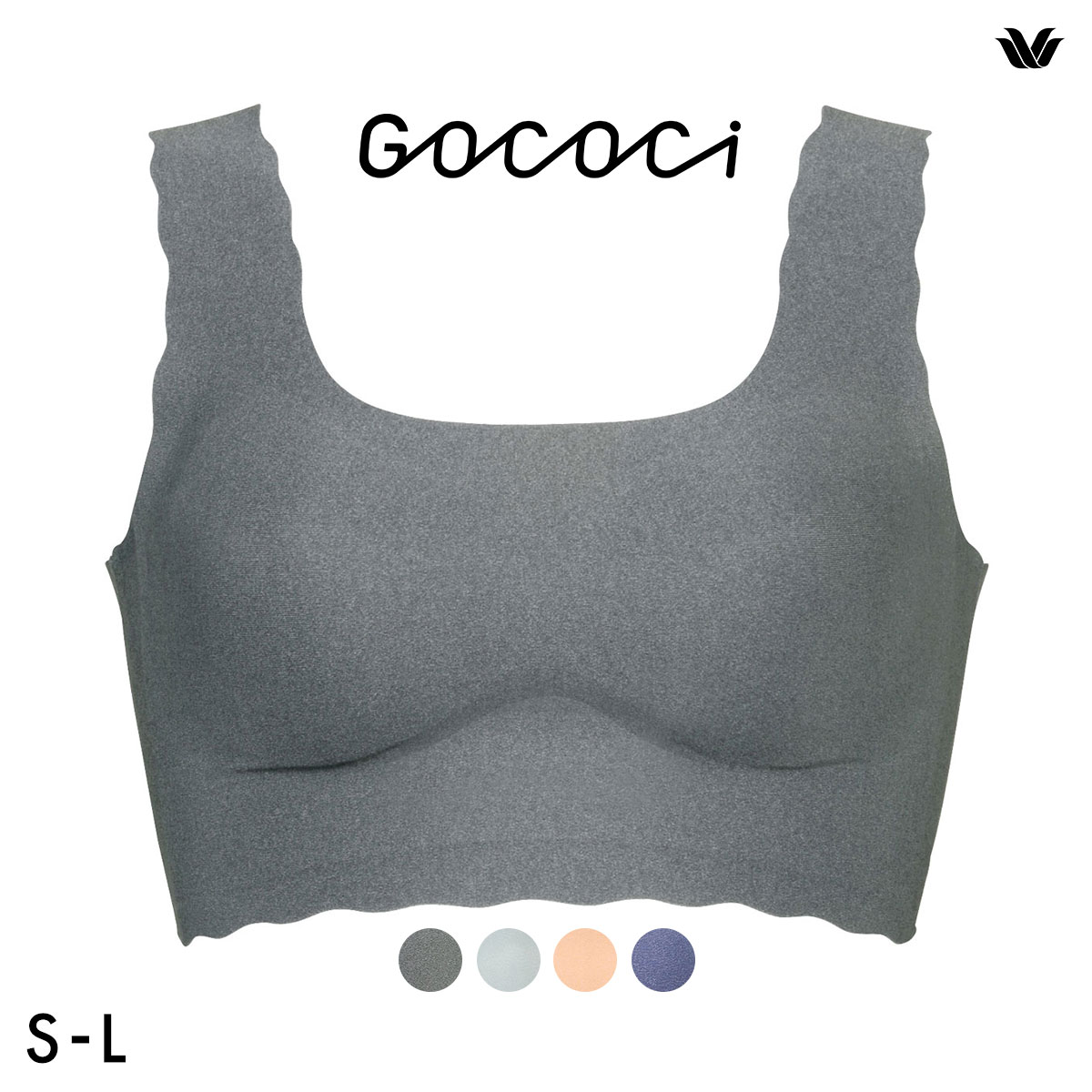 ワコール Wacoal ゴコチ GOCOCi CGG510 ラクに美胸キープ シームレス ノンワイヤーブラ ベンベルグ フラット ワイヤレスブラ SML(GY-グレー-S)