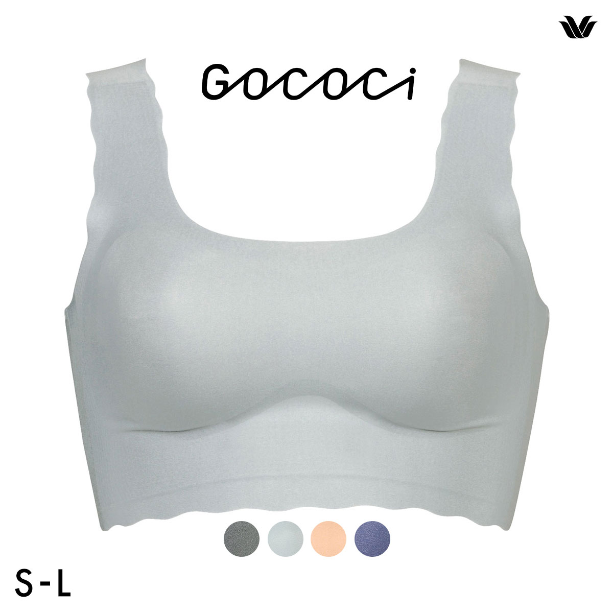 ワコール Wacoal ゴコチ GOCOCi CGG510 ラクに美胸キープ シームレス ノンワイヤーブラ ベンベルグ フラット ワイヤレスブラ SML(LGY-薄グレー-S)