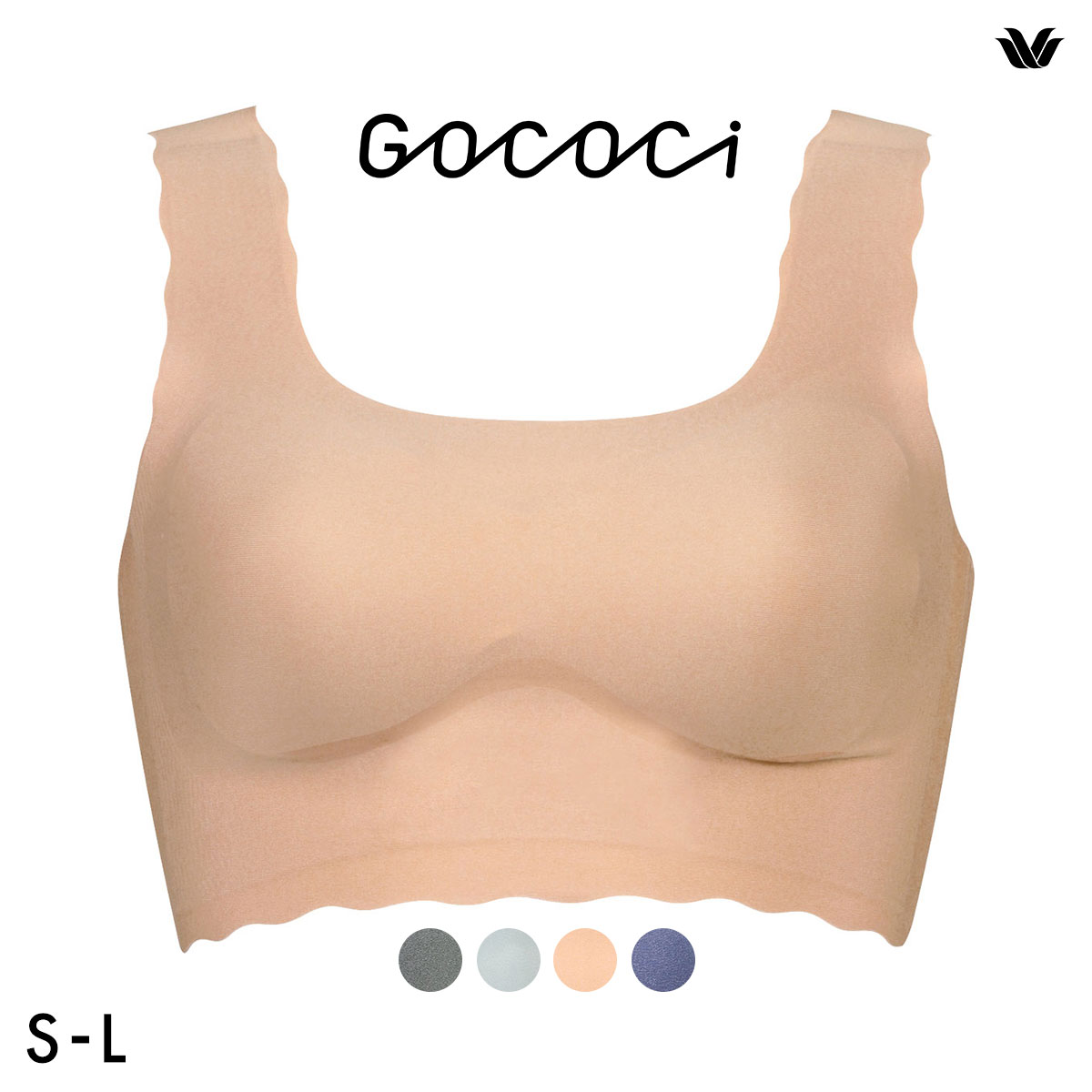 ワコール Wacoal ゴコチ GOCOCi CGG510 ラクに美胸キープ シームレス ノンワイヤーブラ ベンベルグ フラット ワイヤレスブラ SML(BE-ベージュ-S)