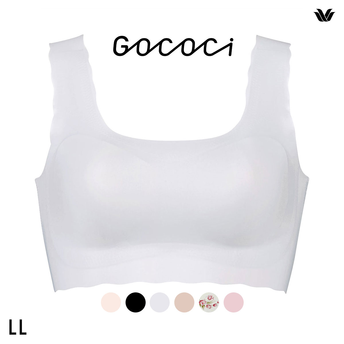 ワコール Wacoal ゴコチ GOCOCi CGG535 ラクに美胸キープ ブラジャー ノンワイヤー シームレス ナイロン フラット LL 単品(GY-グレー-LL)