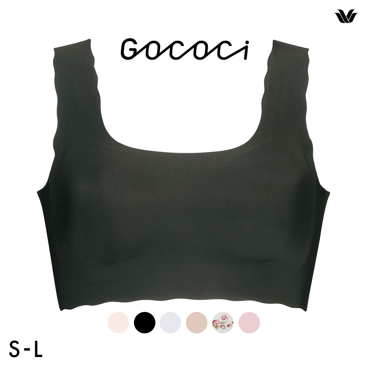 ワコール Wacoal ゴコチ GOCOCi CGG535 ラクに美胸キープ ブラジャー ノンワイヤー シームレス ナイロン フラット SML 単品(BK-ブラック-S)